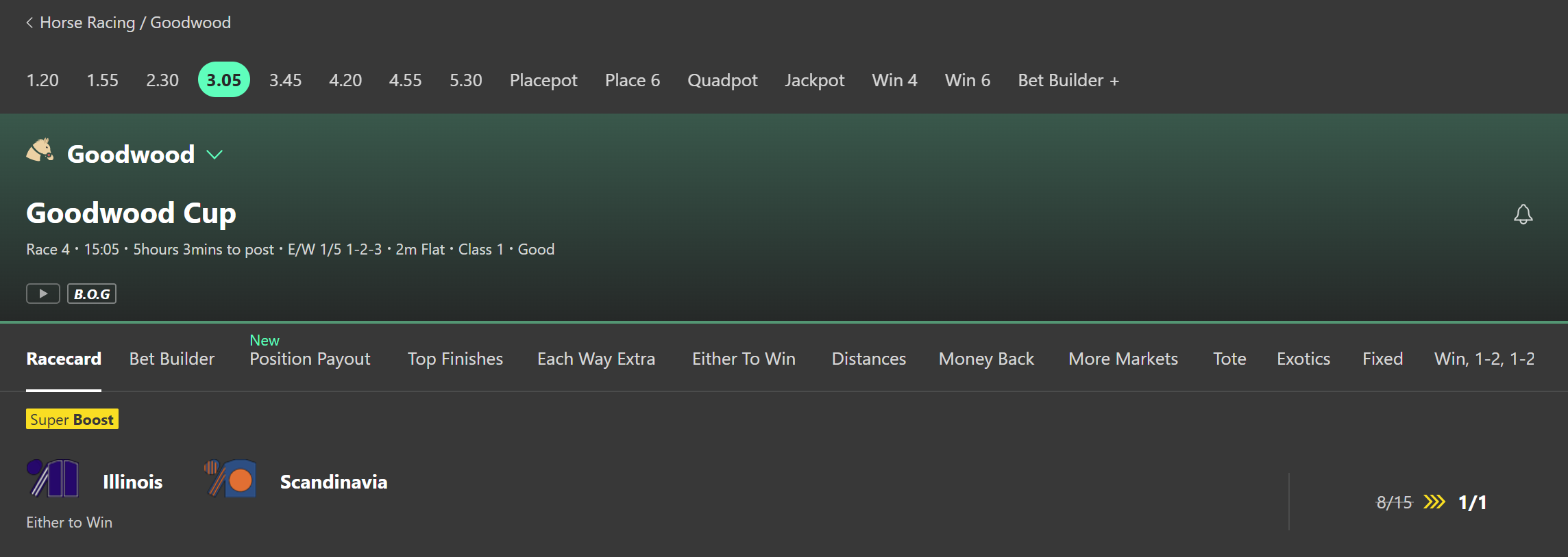 Goodwood Cup Super Boost bet365
